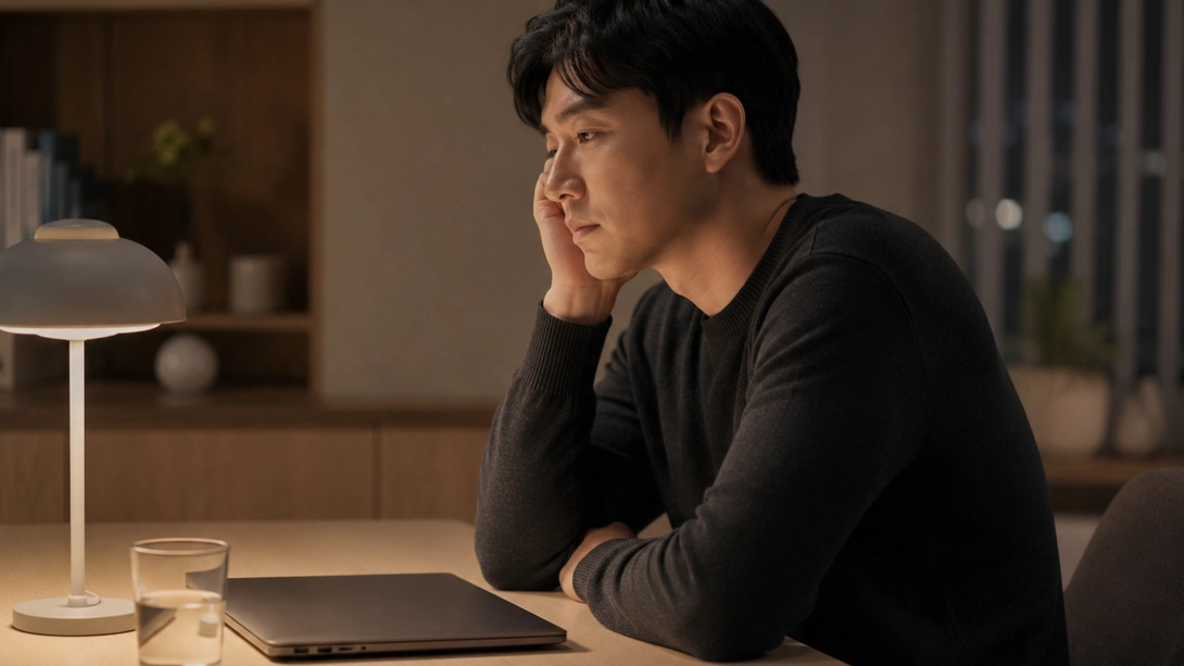 수면·피로·스트레스와 성욕저하 피로와 수면 부족, 스트레스가 성욕저하 원인이 될 수 있음을 보여주는 이미지