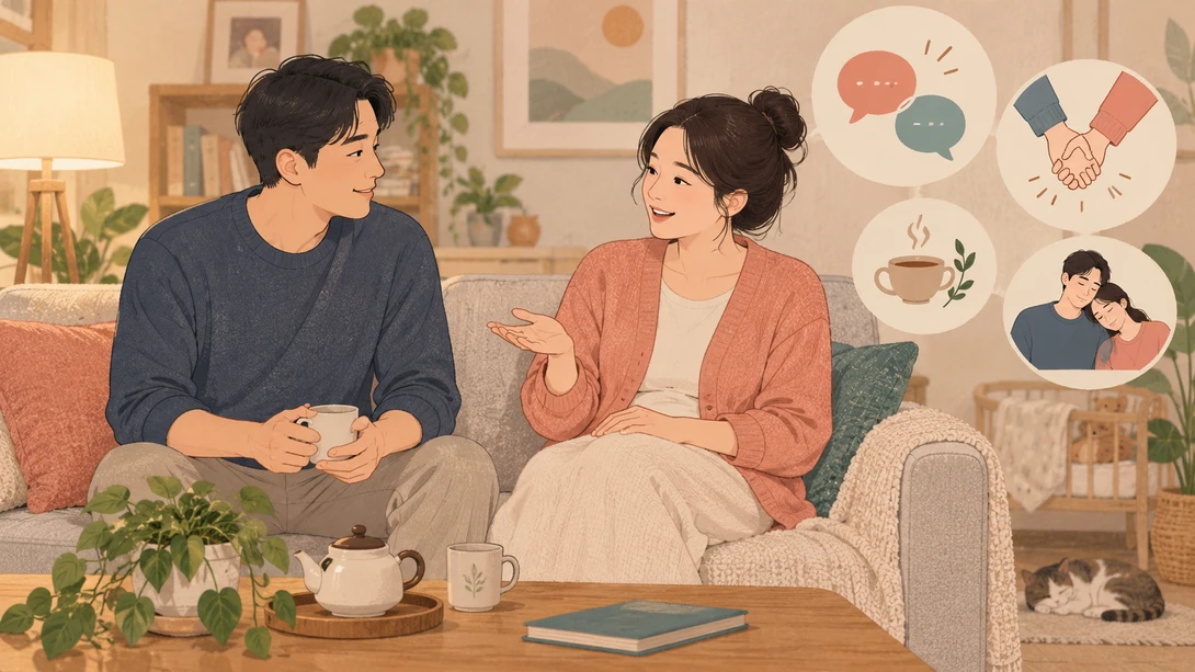 08 consent closeness 압박 없이 대화와 다양한 친밀감을 선택하는 두 성인의 모습