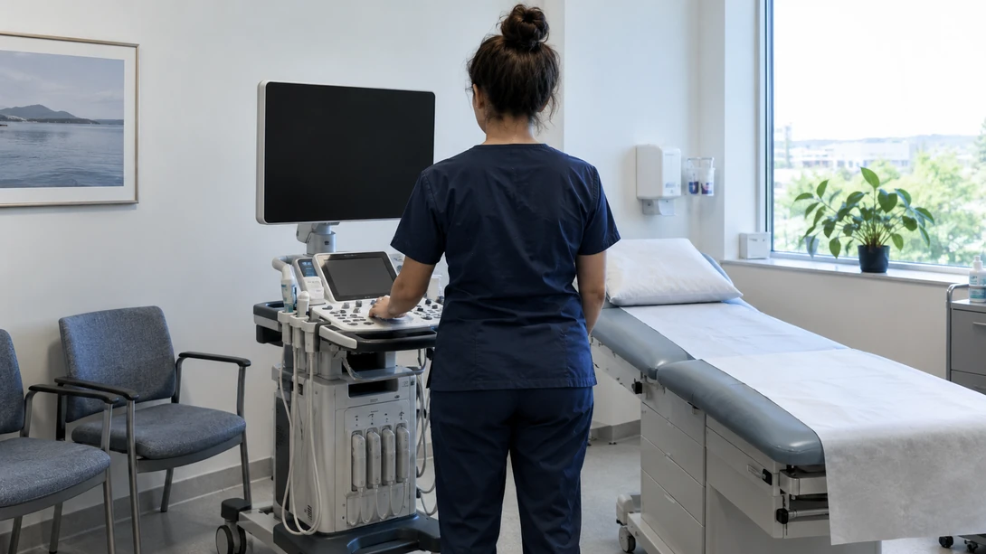 09 ultrasound room 지속되는 고환 통증을 재평가하는 초음파 진료실 실사